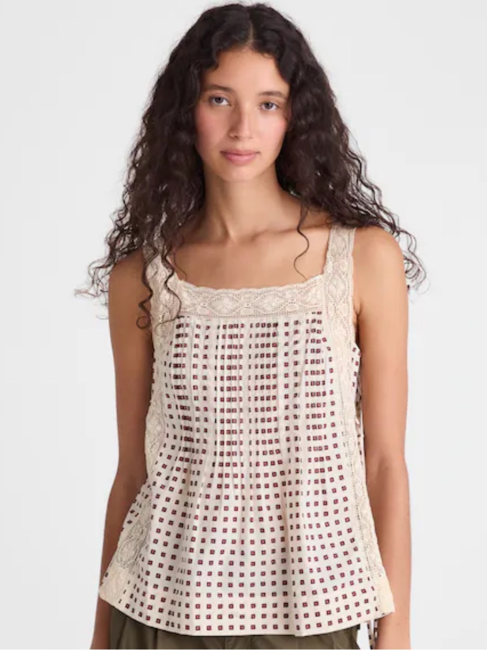 Madewell The Sophie Top Vintage Ivory - Crochet-Trim Eyelet Camisole